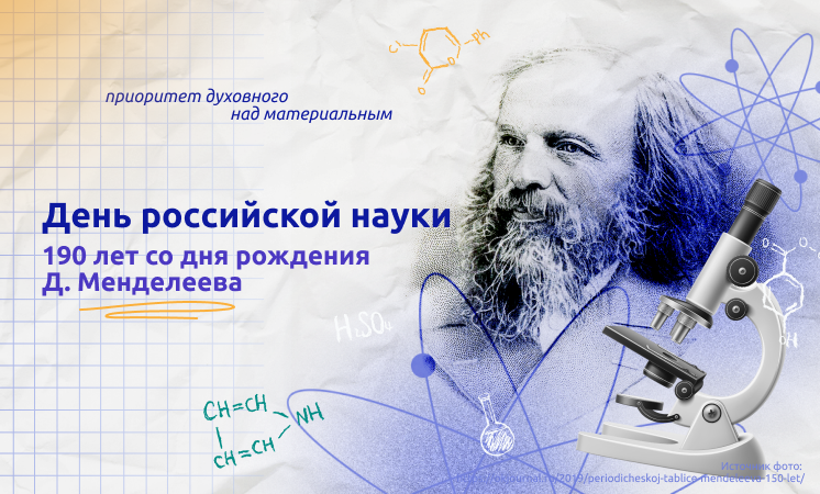 «День российской науки. 190 лет со дня рождения Д. Менделеева».